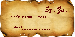 Széplaky Zsolt névjegykártya